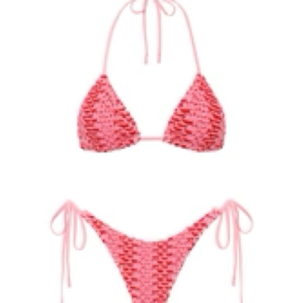 triangl swimwear Light Pink Crochet Triangle Top